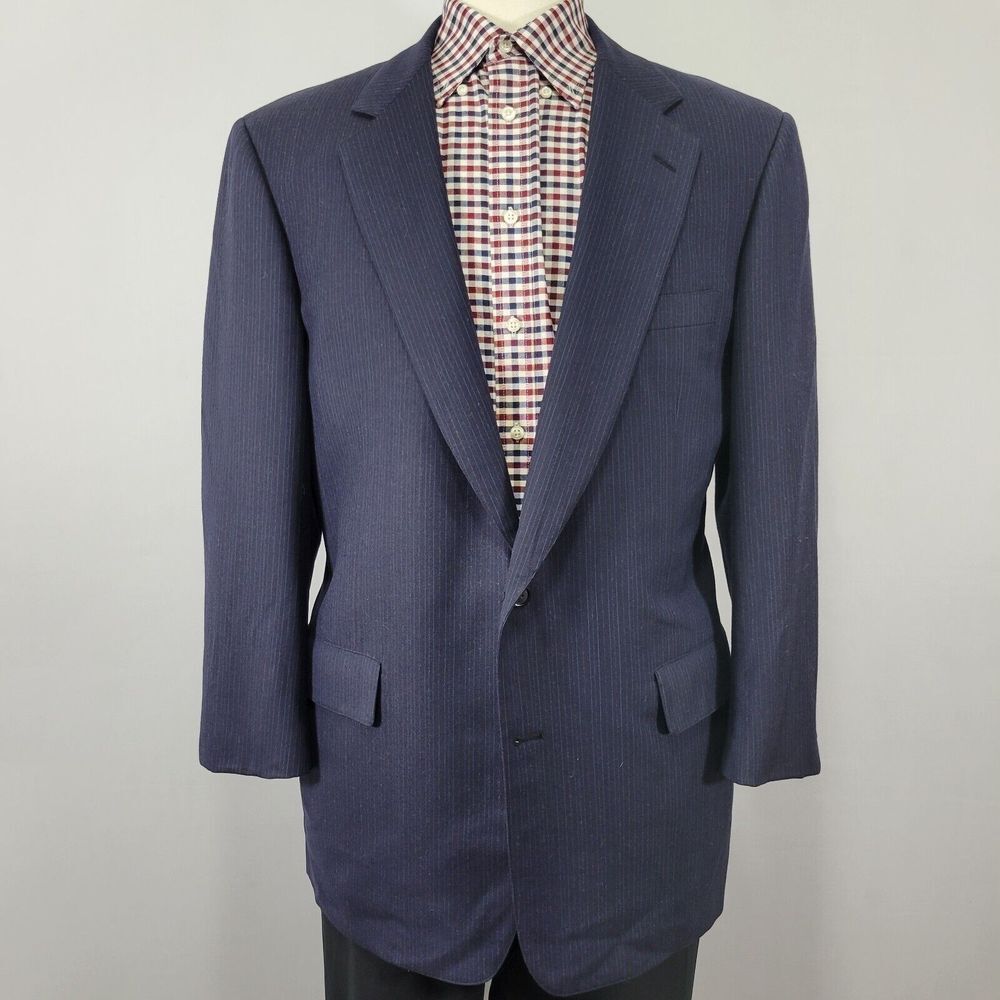 Brooks Brothers Makers Men's Sport Coat Blazer Two Button Navy Striped 44S